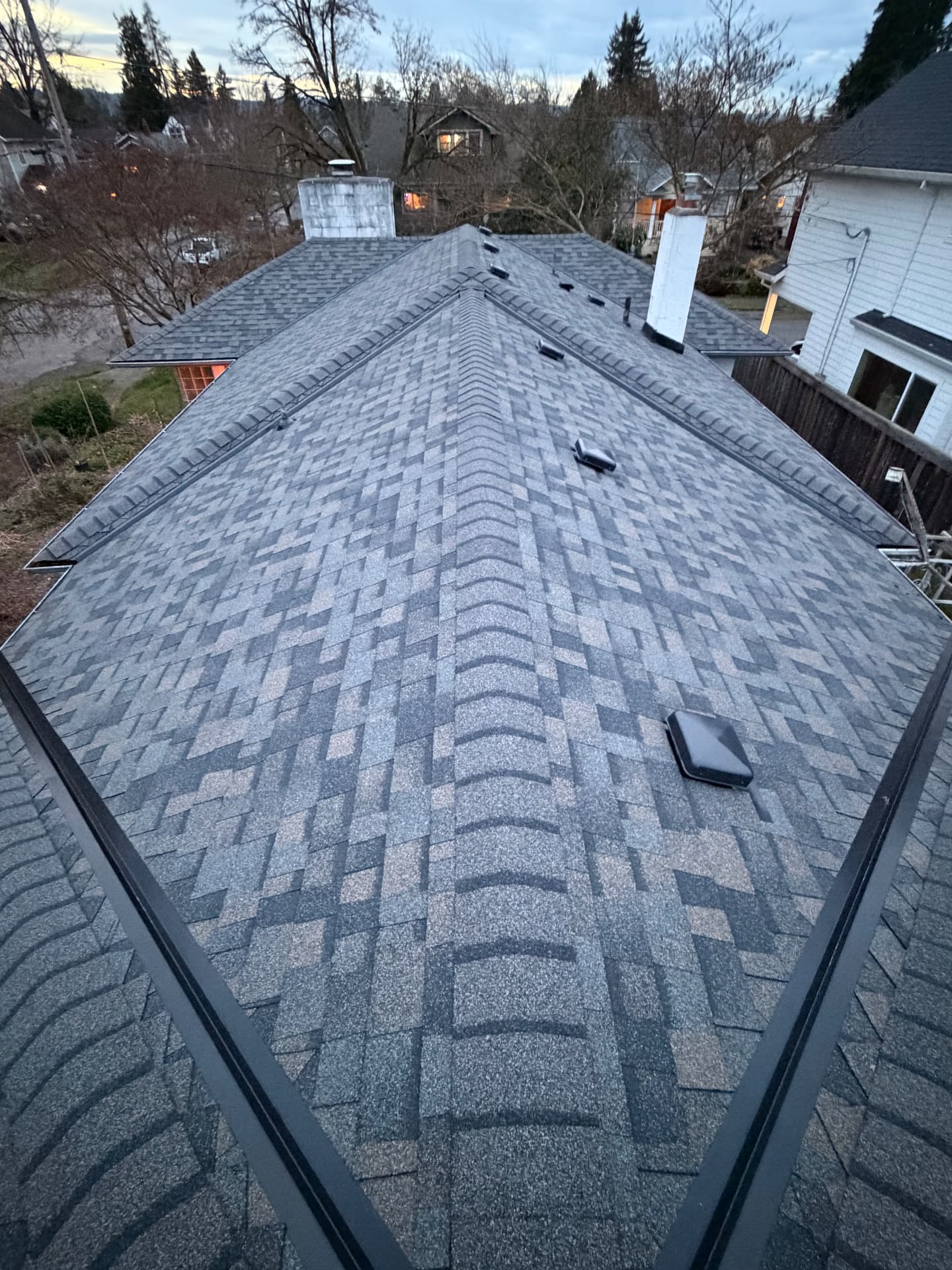 Completed architectural shingle roof